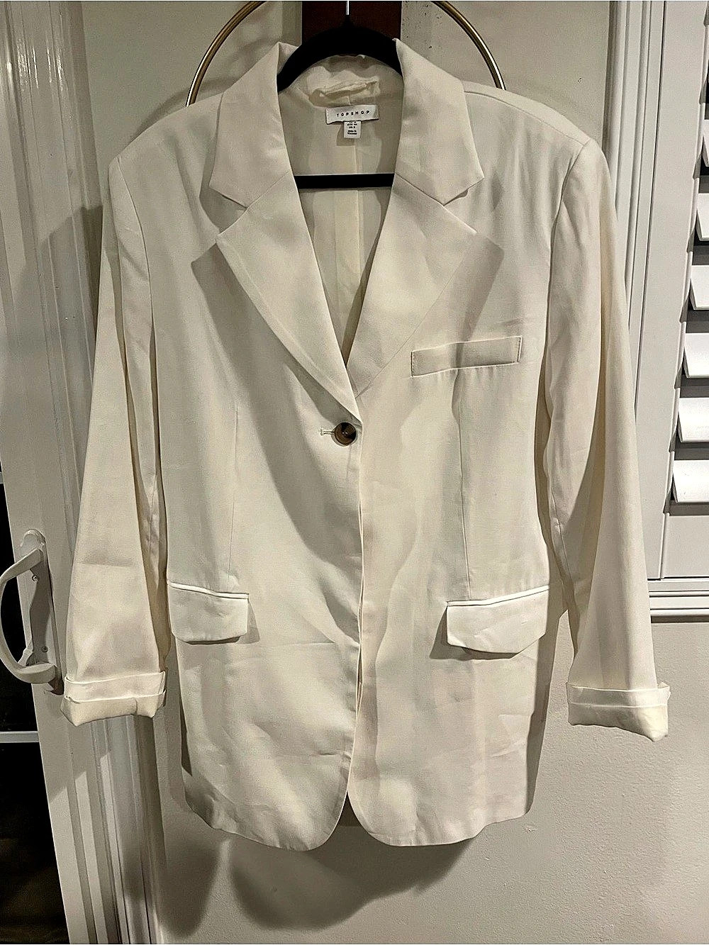 Topshop White Blazer Size UK 12 Like New